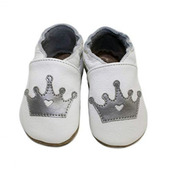 baby shoes silver crown