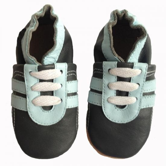 baby shoes with shoelaces grey