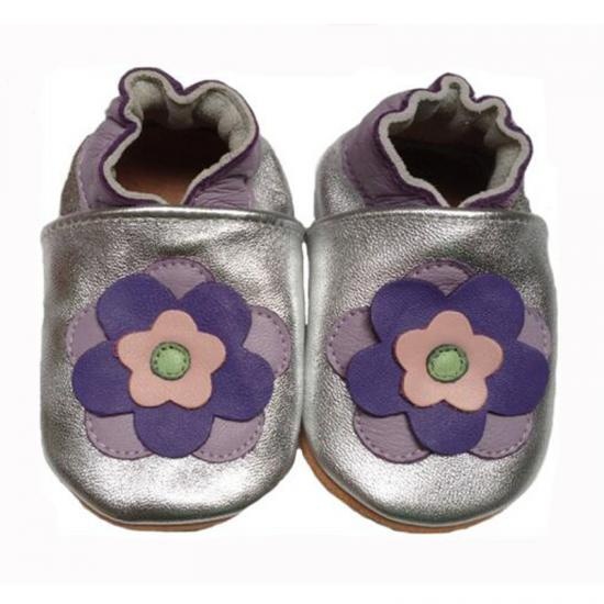 baby girl shoes with purple flowers