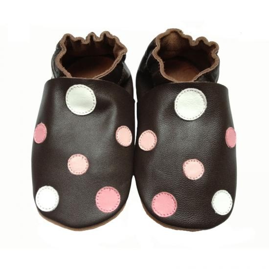baby brown shoes dots