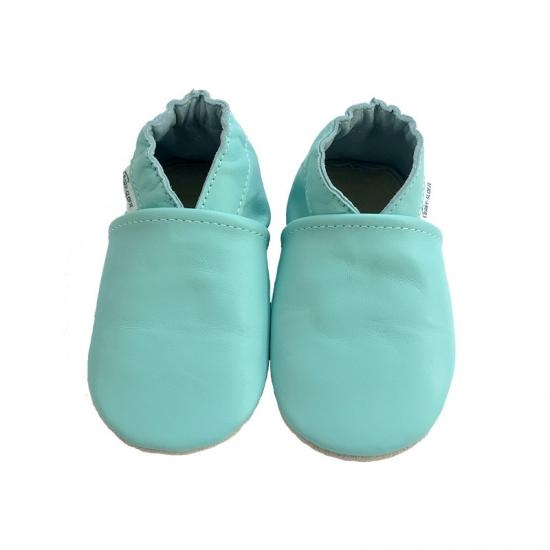 solid blue baby leather shoe