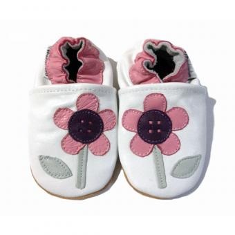 white flower shoes