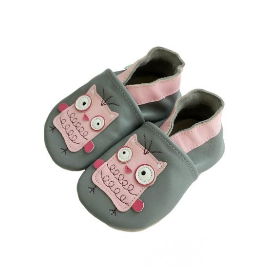 baby pink owl shoes