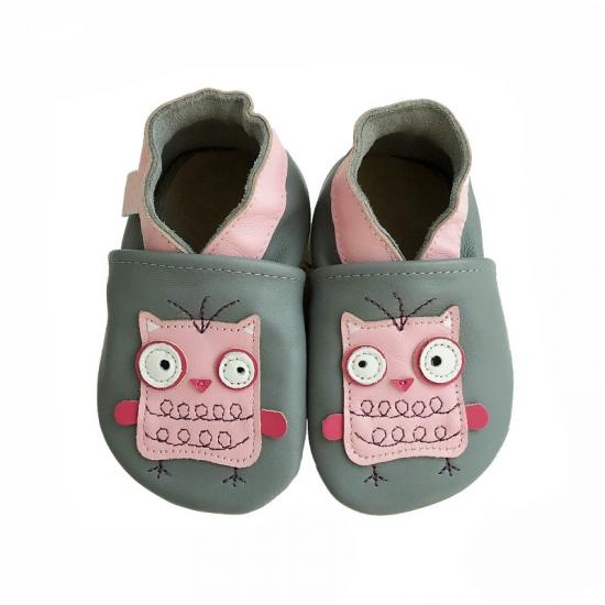 baby pink owl shoes