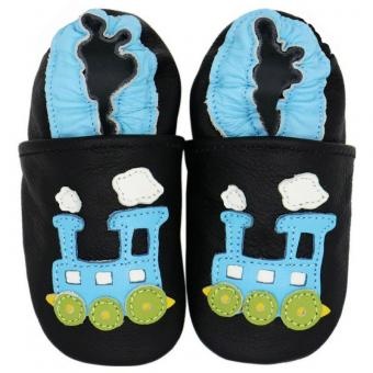 leather baby shoes train