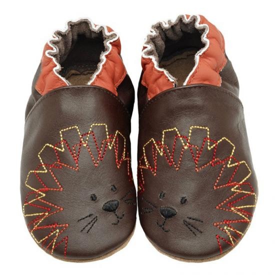 baby shoes brown lion