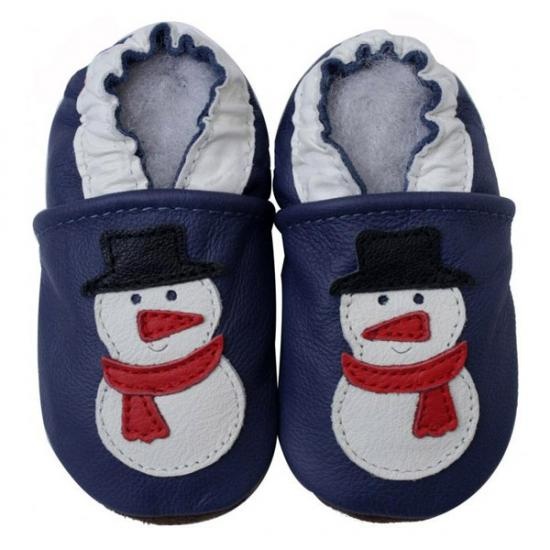 baby boy shoes snowman